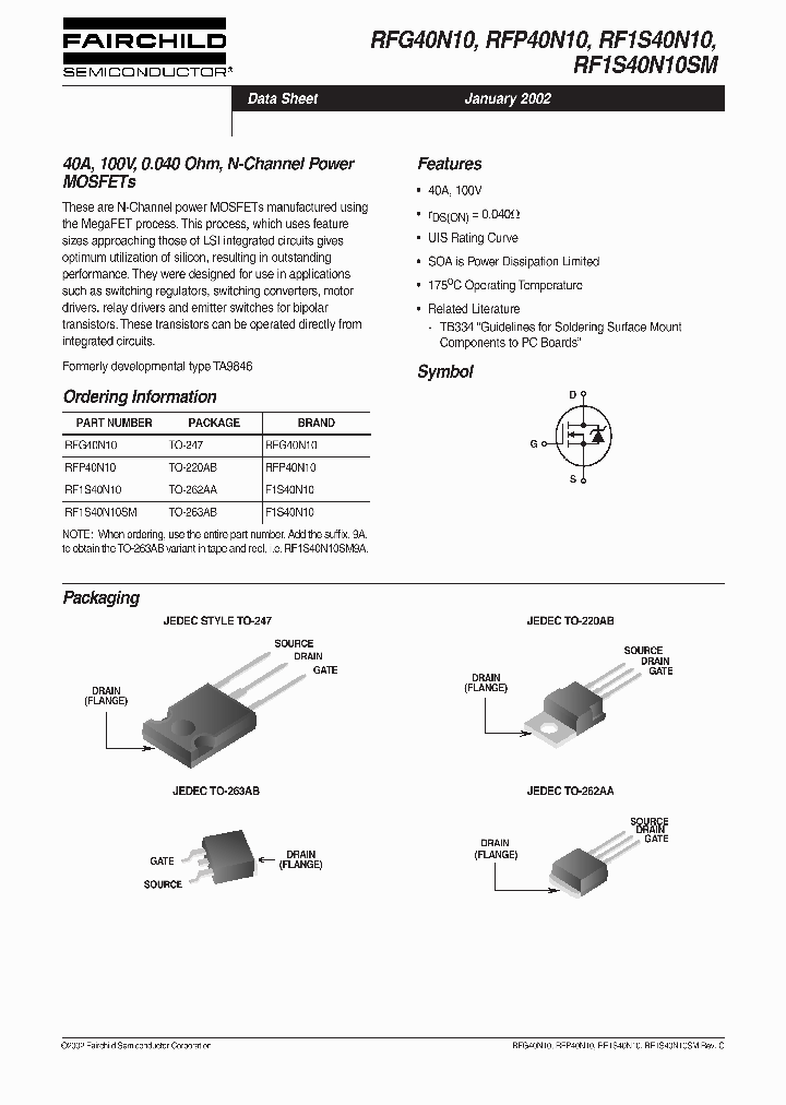 RFG40N10_375850.PDF Datasheet