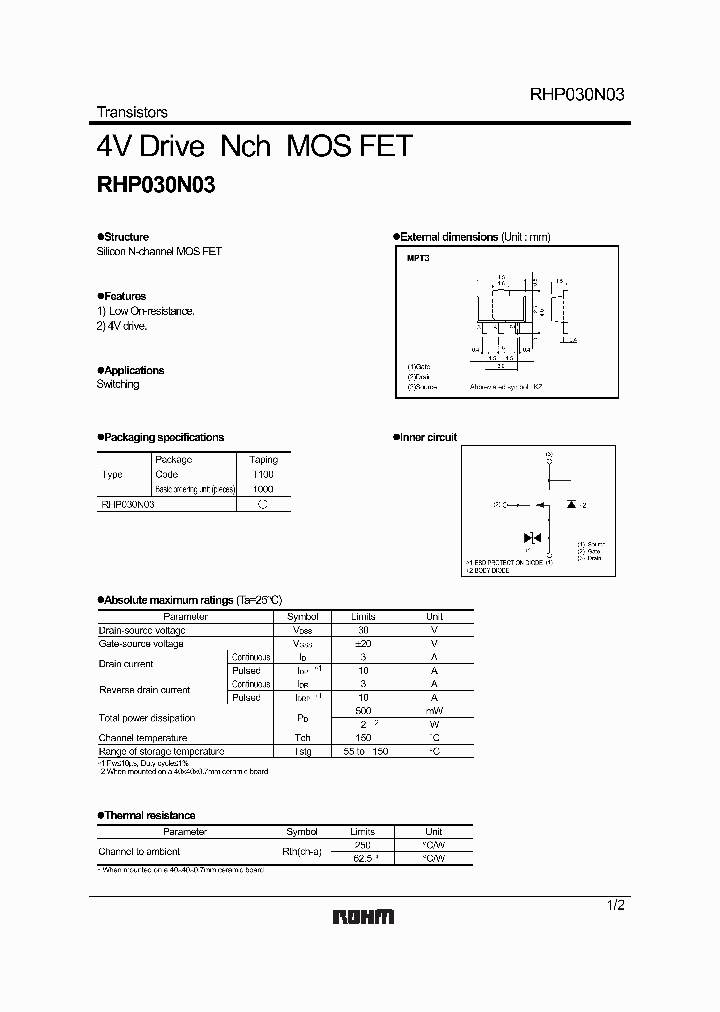 RHP030N03_331504.PDF Datasheet