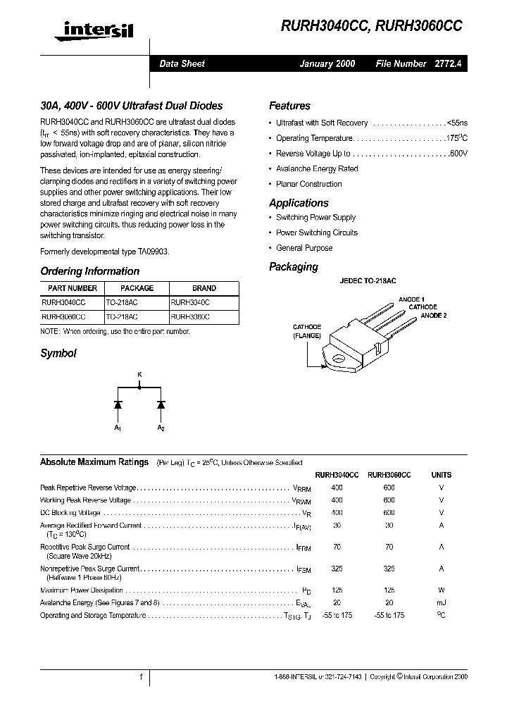 RURH3040CC_292866.PDF Datasheet