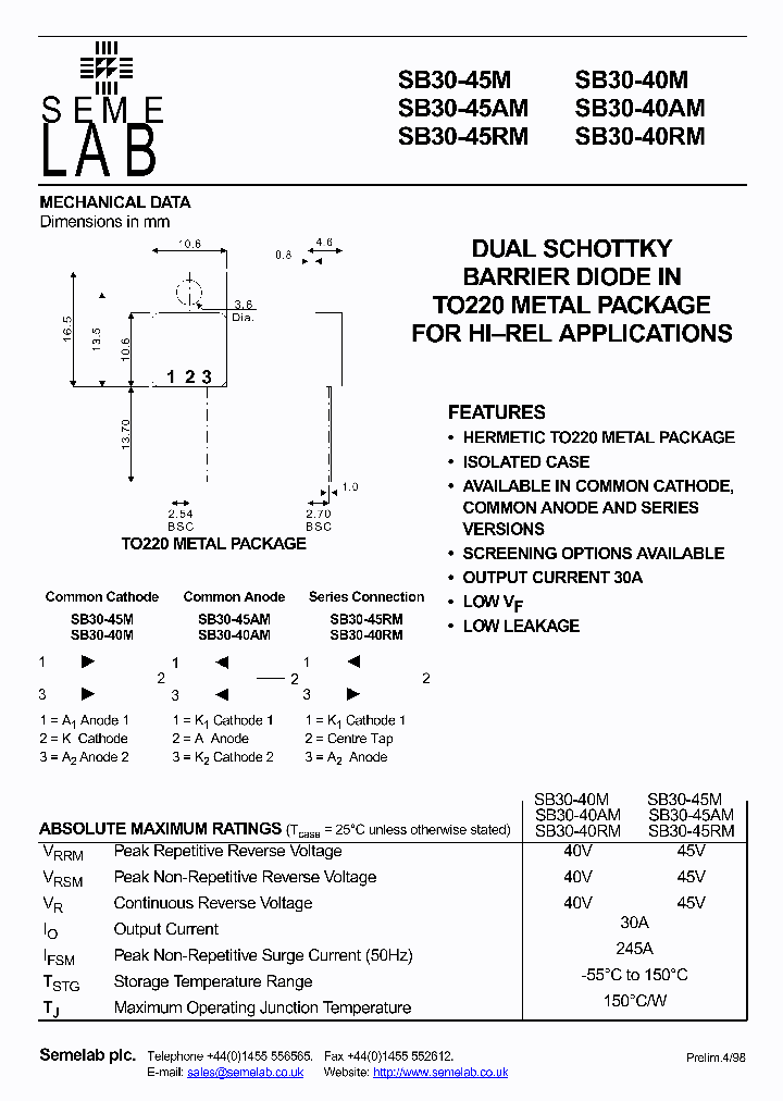 SB30-45AM_322355.PDF Datasheet