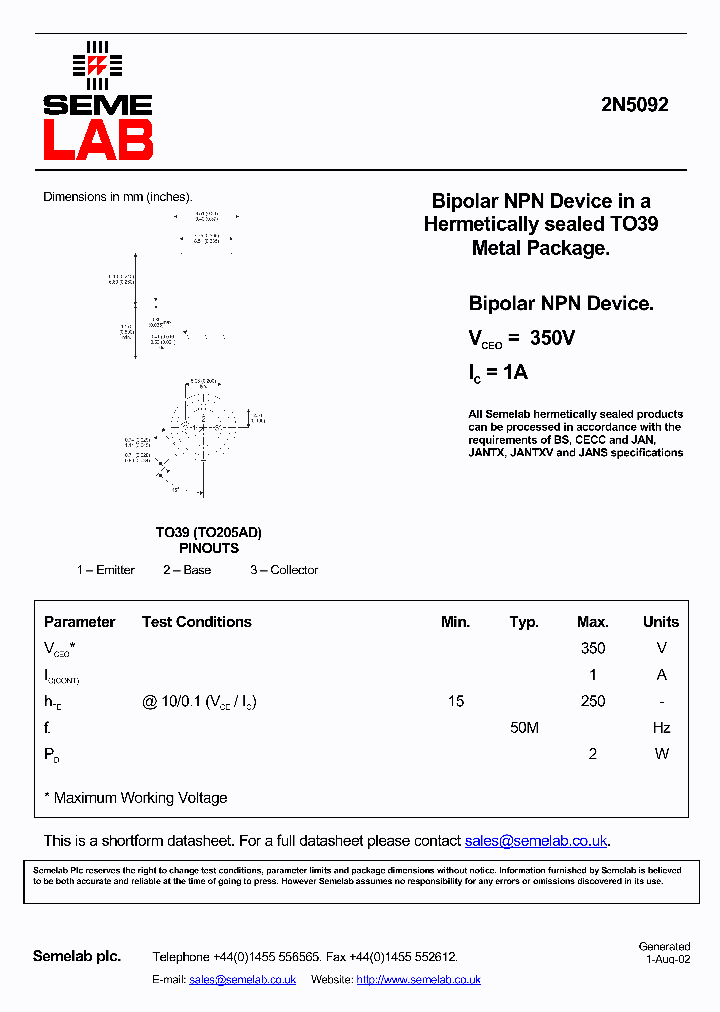 SF2N5092_333891.PDF Datasheet