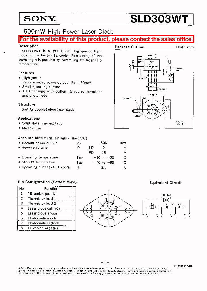SLD303WT_361247.PDF Datasheet