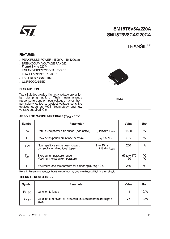 SM15T10CA_75125.PDF Datasheet