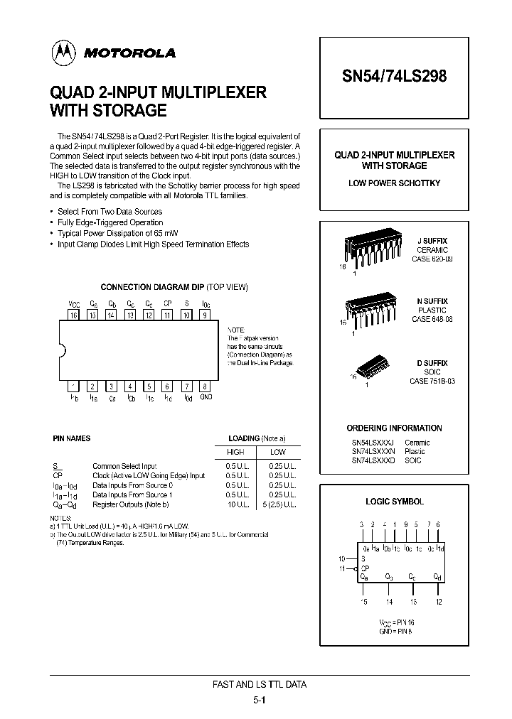 SN5474LS298_372916.PDF Datasheet