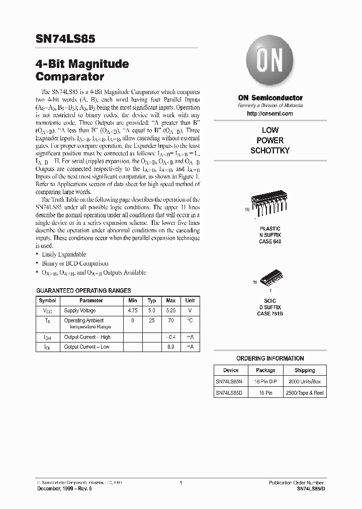 74LS85_195175.PDF Datasheet