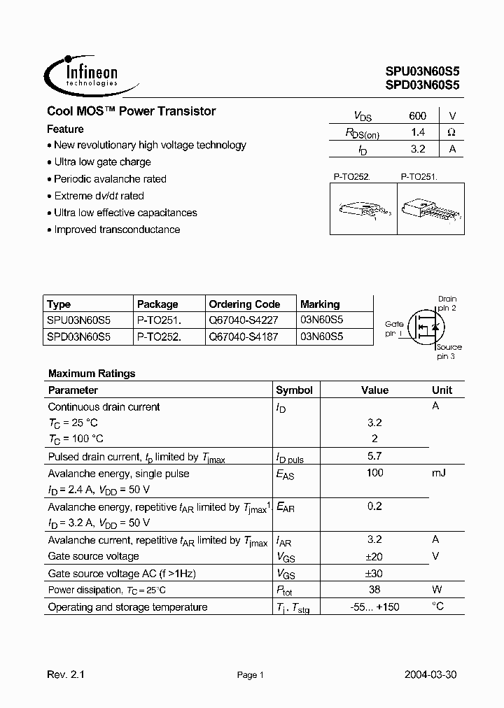 SPD03N60S5_343110.PDF Datasheet