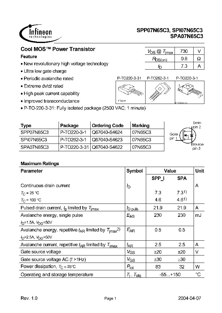 SPI07N65C3_306556.PDF Datasheet
