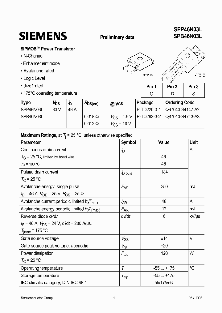 SPB46N03L_203308.PDF Datasheet