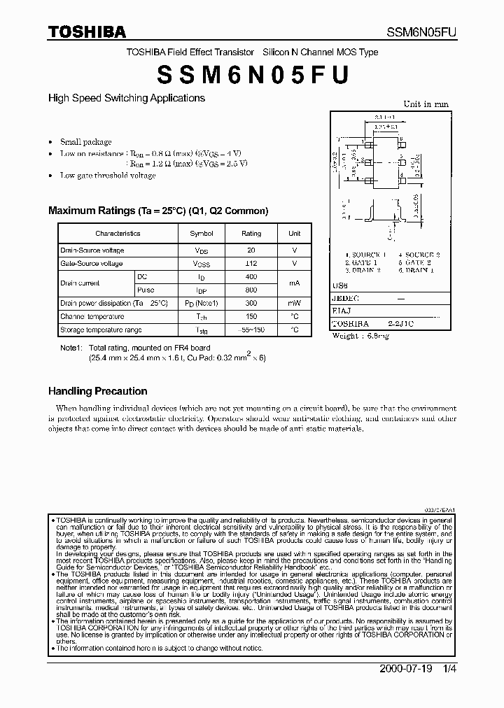 SSM6N05FU_341277.PDF Datasheet