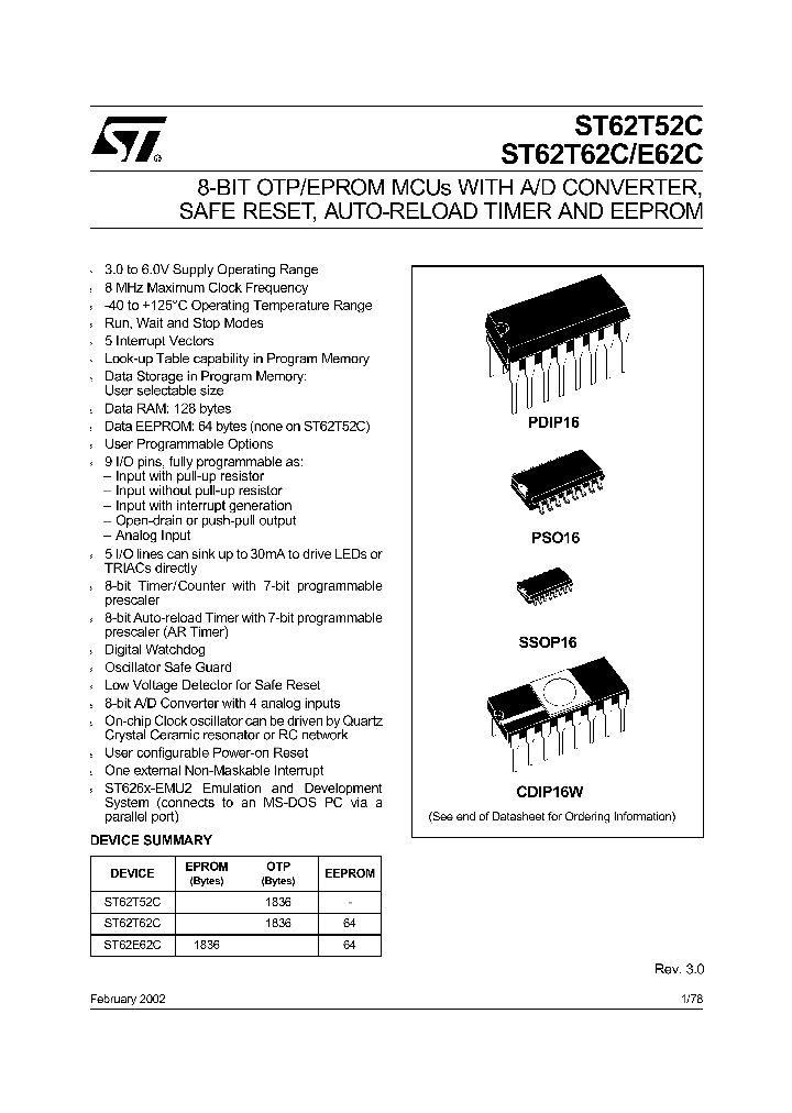 ST62P52CM6_275005.PDF Datasheet