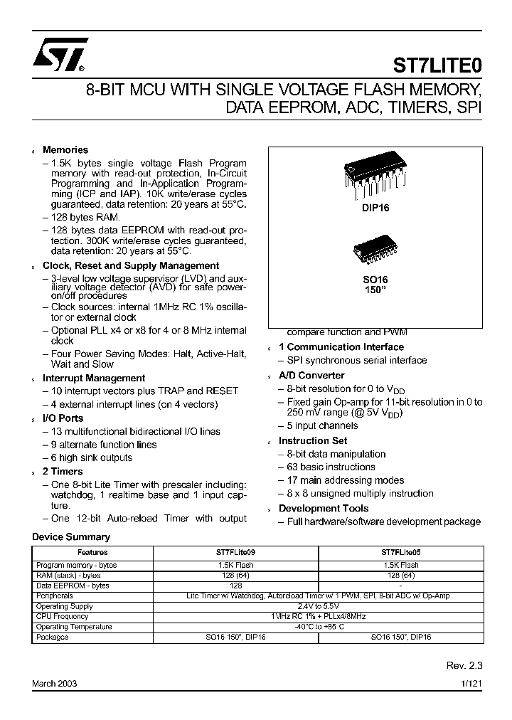 ST7FLITE09Y0M6_309604.PDF Datasheet
