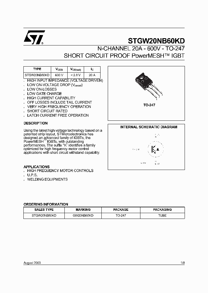 STGW20NB60KD_324905.PDF Datasheet