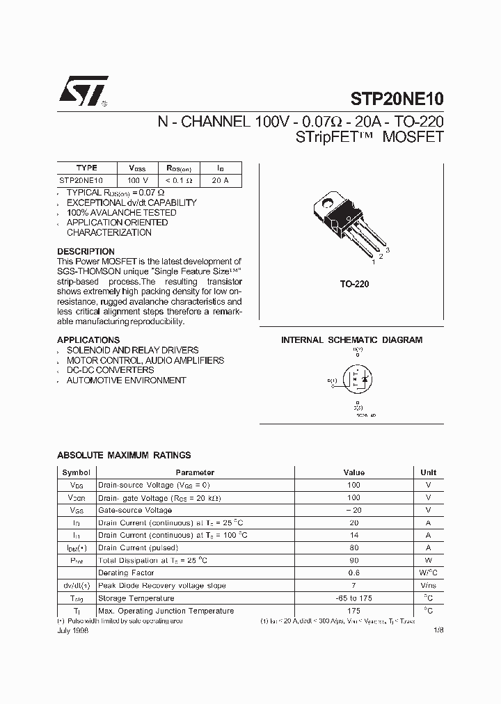 STP20NE10_125717.PDF Datasheet