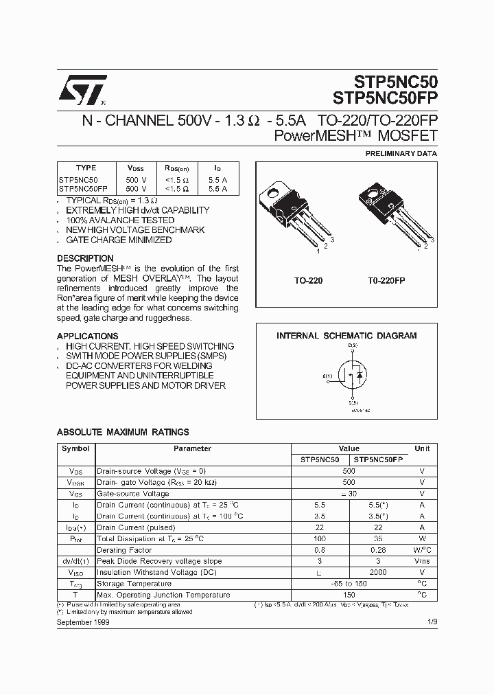 STP5NC50FP_352705.PDF Datasheet