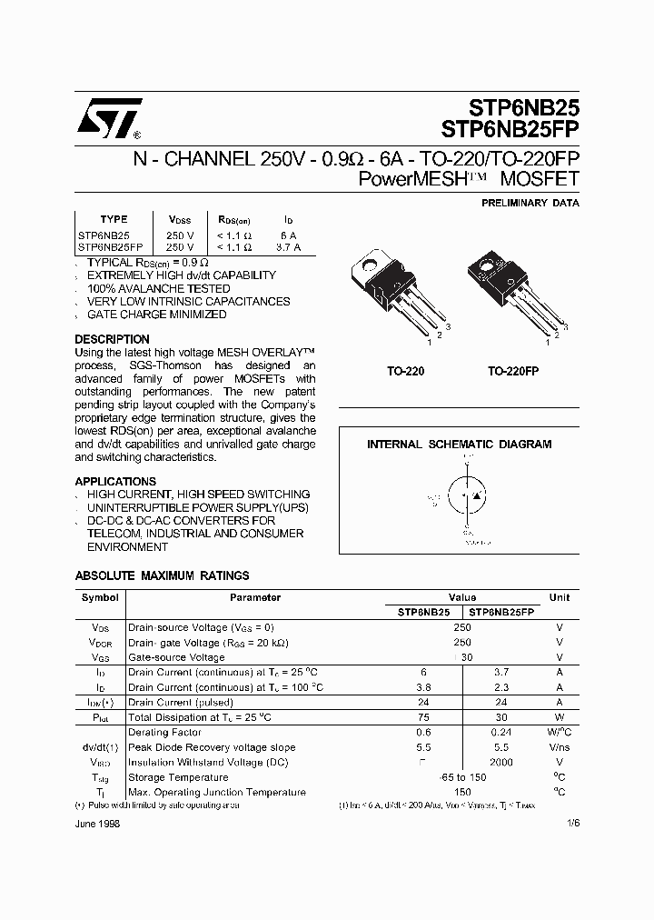 STP6NB25FP_382257.PDF Datasheet