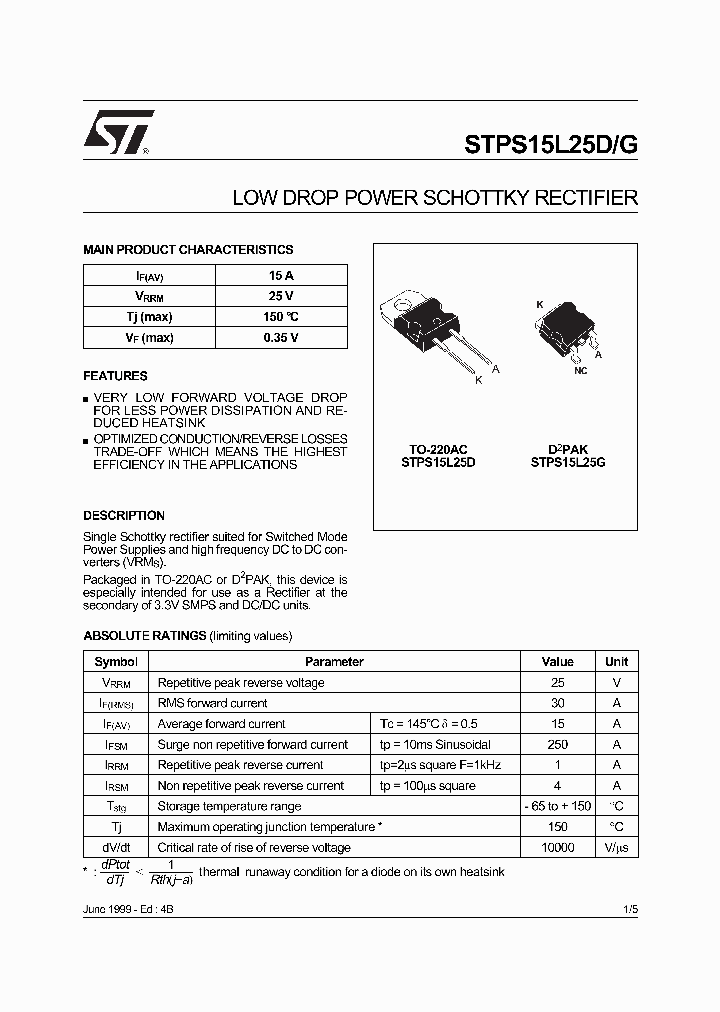 STPS15L25G_180530.PDF Datasheet