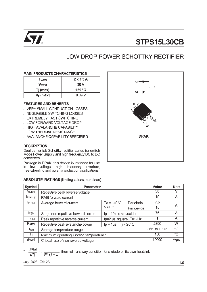 STPS15L30CB-TR_180525.PDF Datasheet