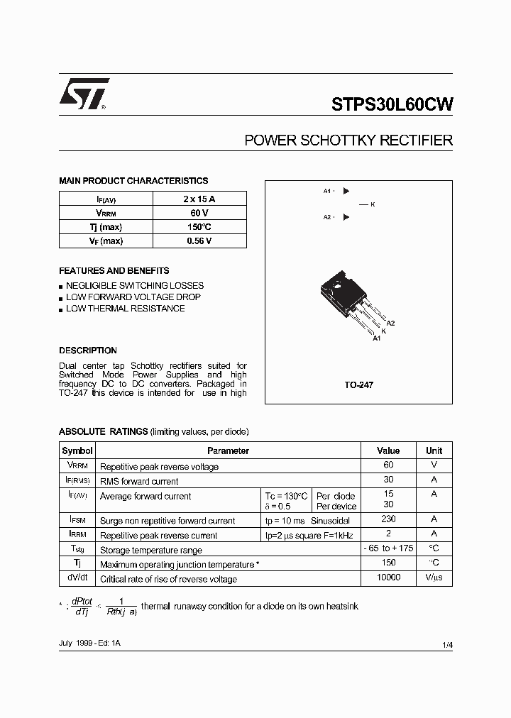 STPS30L60CW_349057.PDF Datasheet