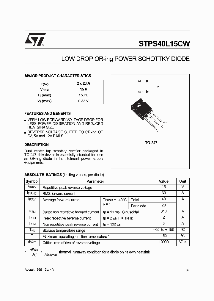 STPS40L15CW_309504.PDF Datasheet