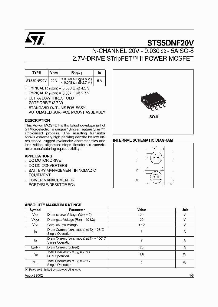 STS5DNF20_314227.PDF Datasheet