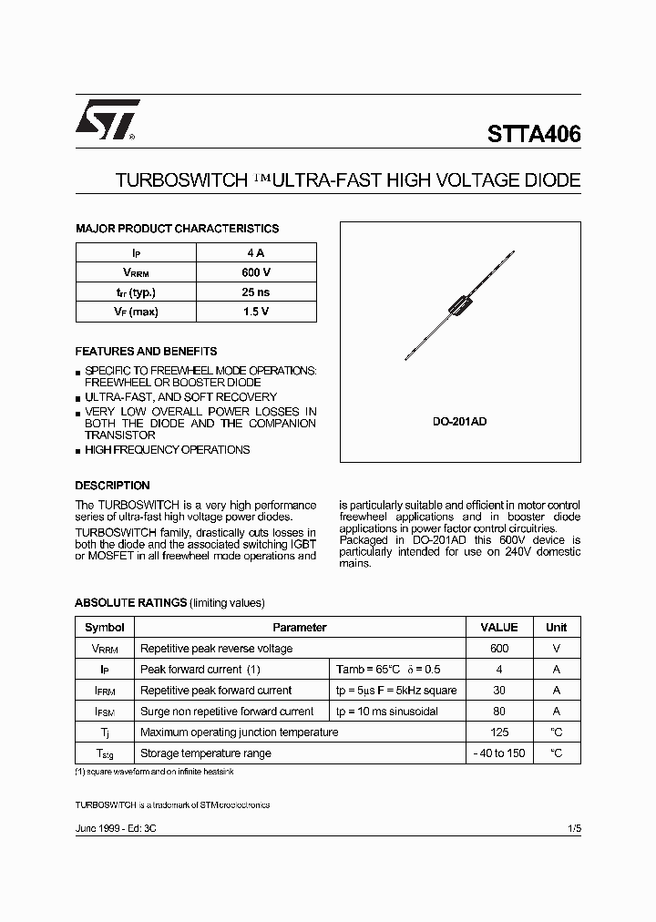 STTA406_346807.PDF Datasheet