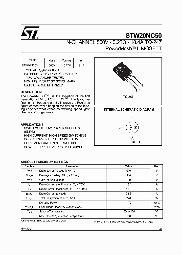 STW20NC50_313010.PDF Datasheet
