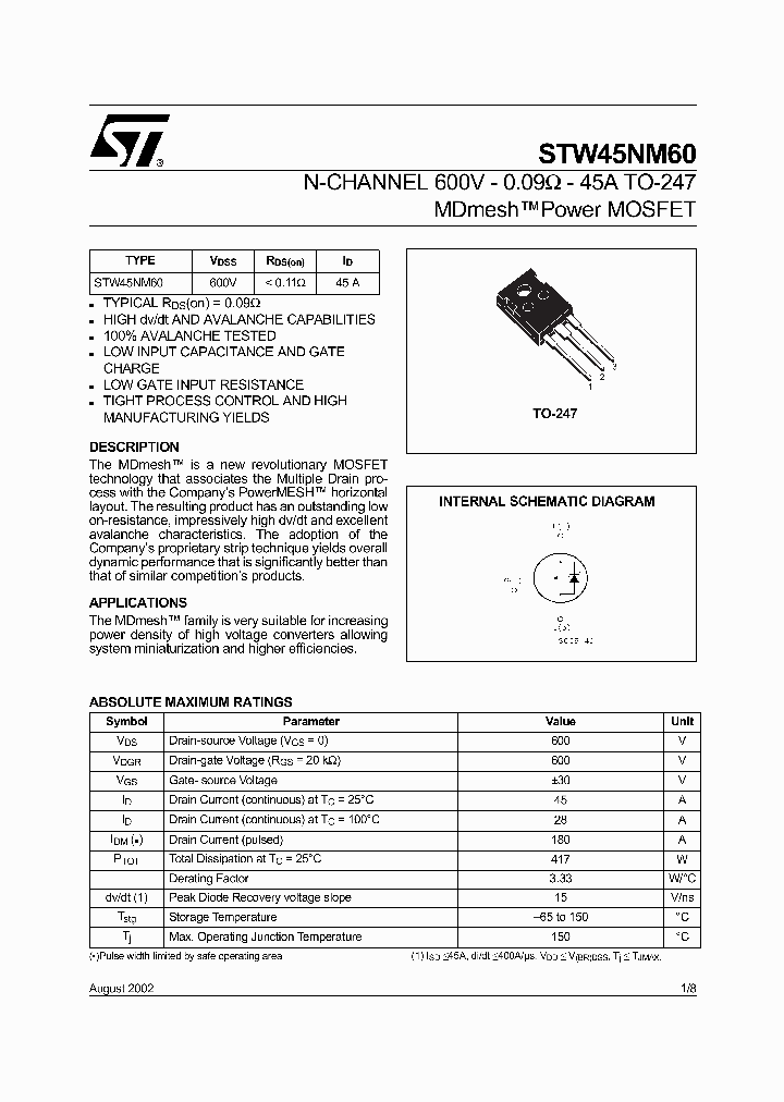 STW45NM60_226422.PDF Datasheet