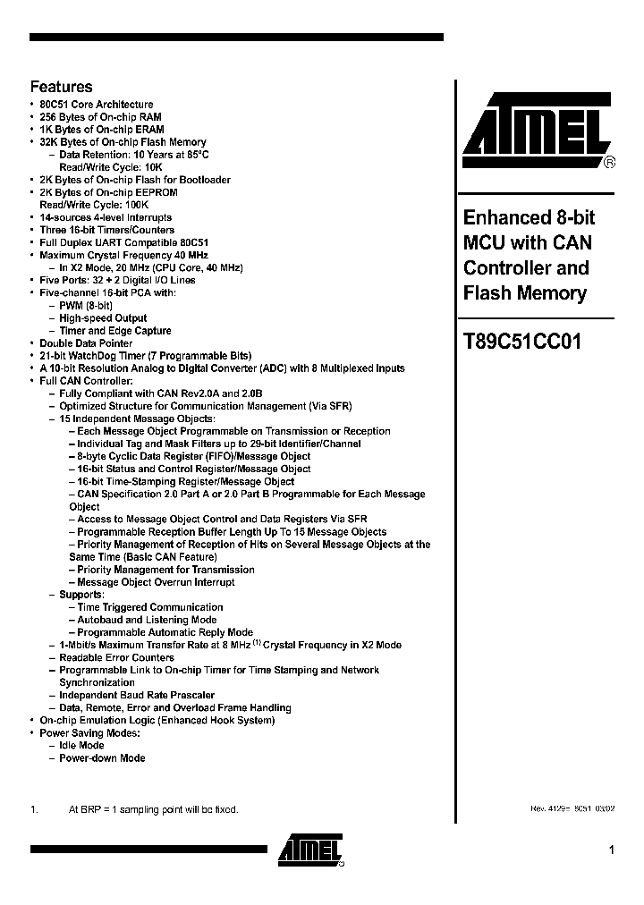 T89C51CC01NBSP_314232.PDF Datasheet