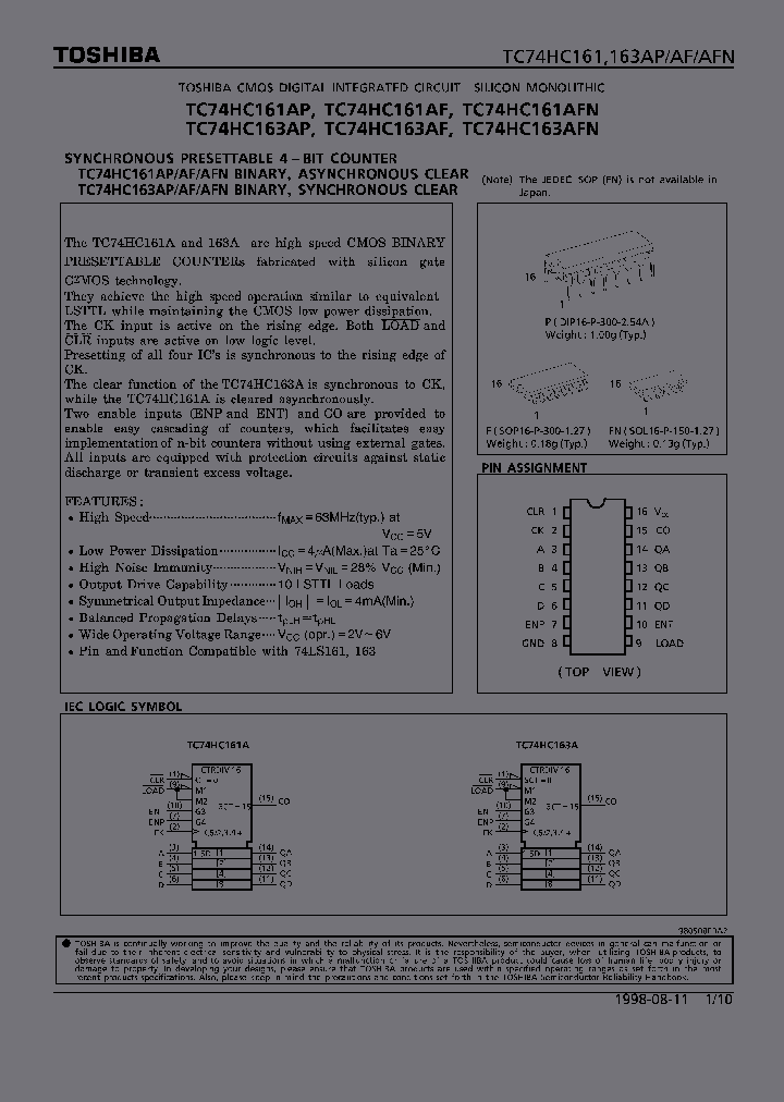 TC74HC161AFN_309882.PDF Datasheet