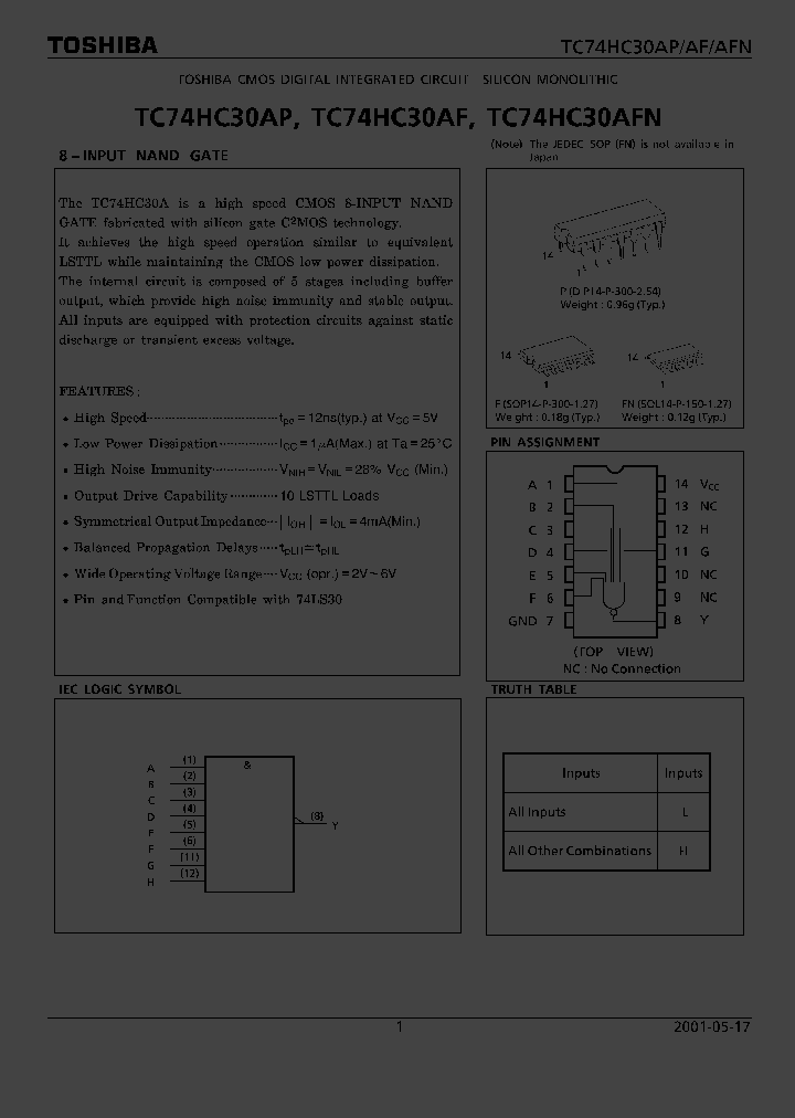 TC74HC30AF_320491.PDF Datasheet
