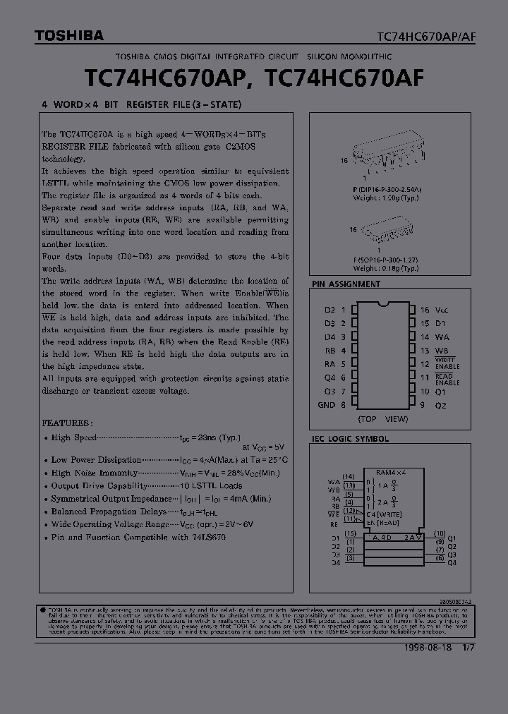 TC74HC670_164471.PDF Datasheet