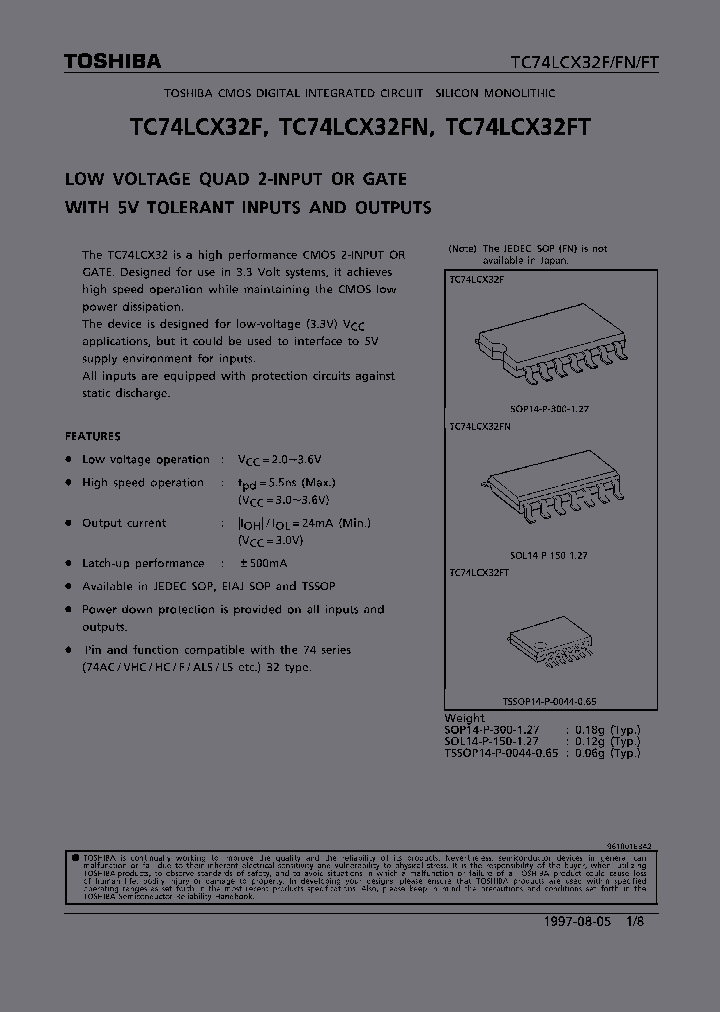 TC74LCX32_215523.PDF Datasheet