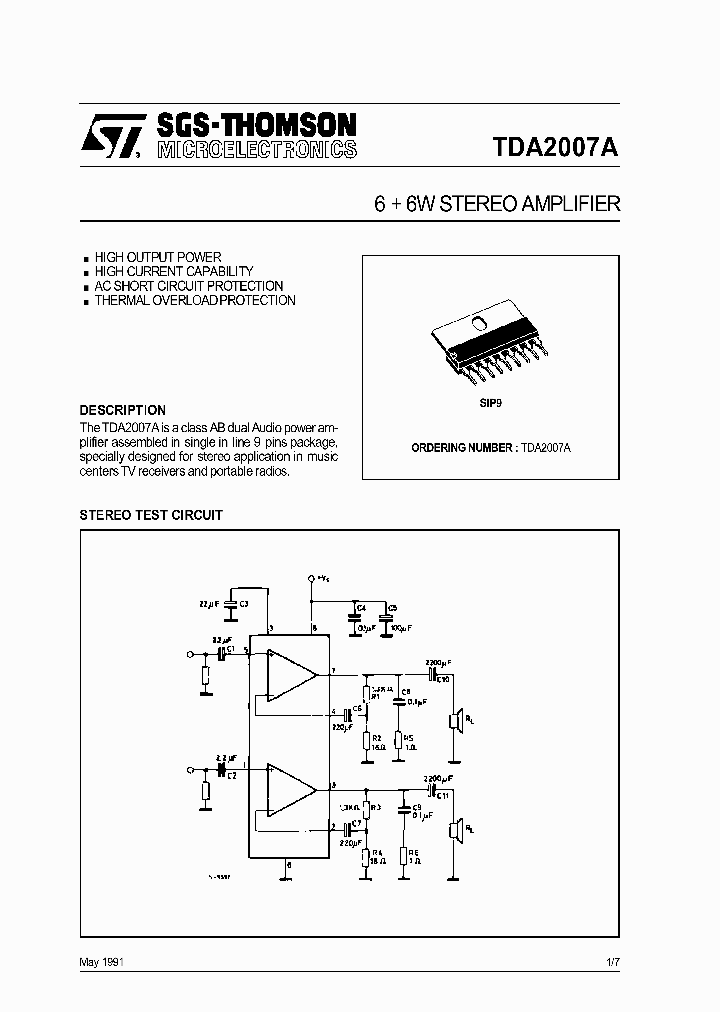 TDA2007_367049.PDF Datasheet