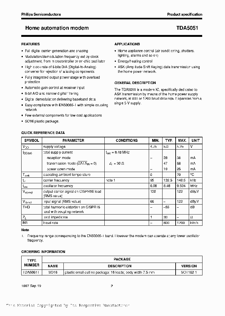 TDA5051TNBSP_180297.PDF Datasheet