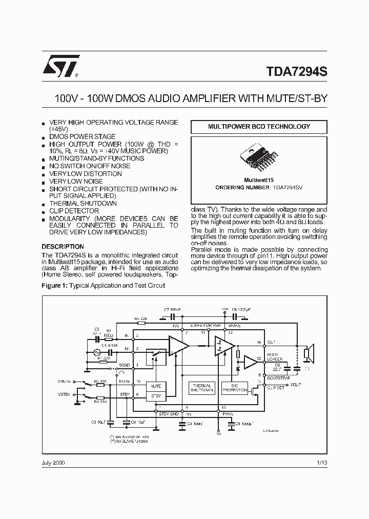 TDA7294SV_309974.PDF Datasheet