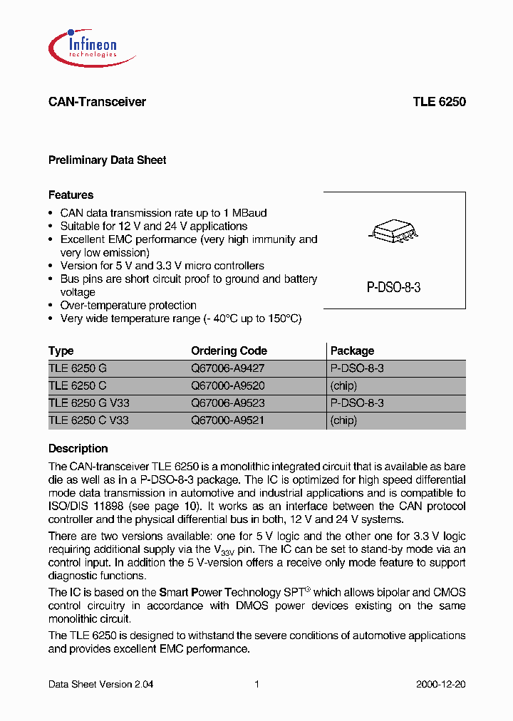 TLE6250GV33NBSP_198685.PDF Datasheet
