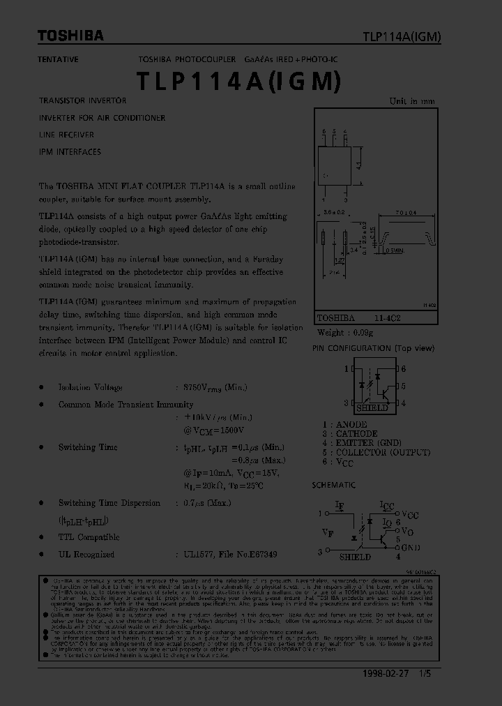 TLP114AIGM_337318.PDF Datasheet