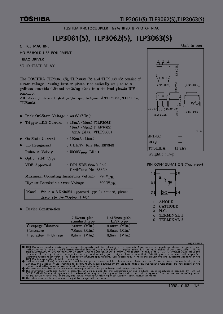 TLP3061S_297045.PDF Datasheet