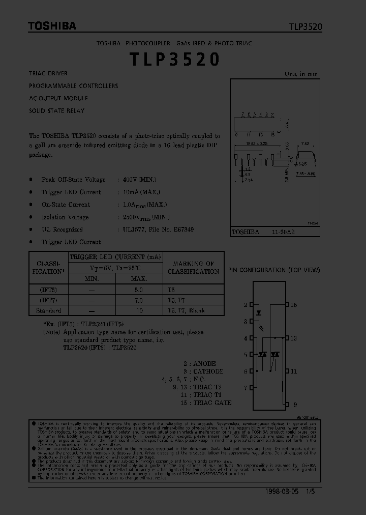 TLP3520_316091.PDF Datasheet