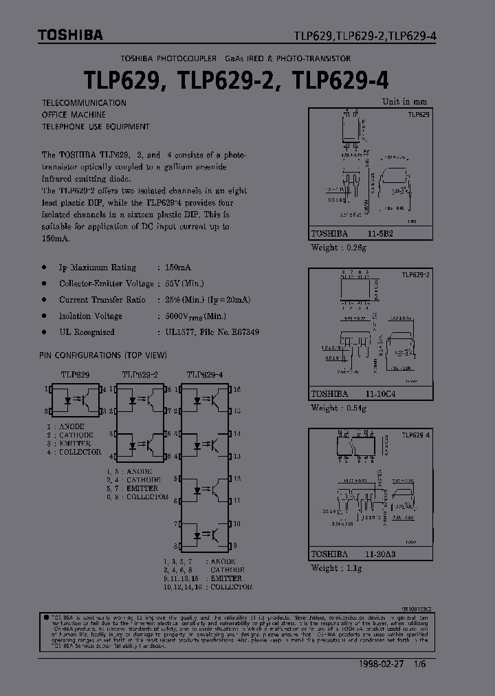 TLP629-4_359218.PDF Datasheet