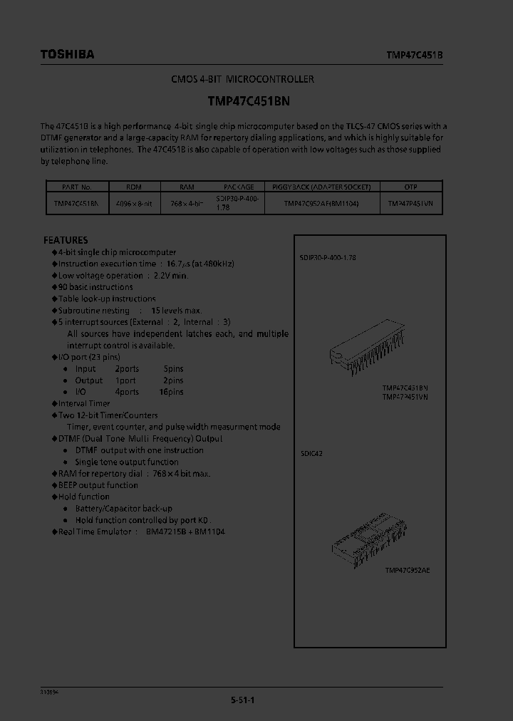 TMP47C451BN_351043.PDF Datasheet