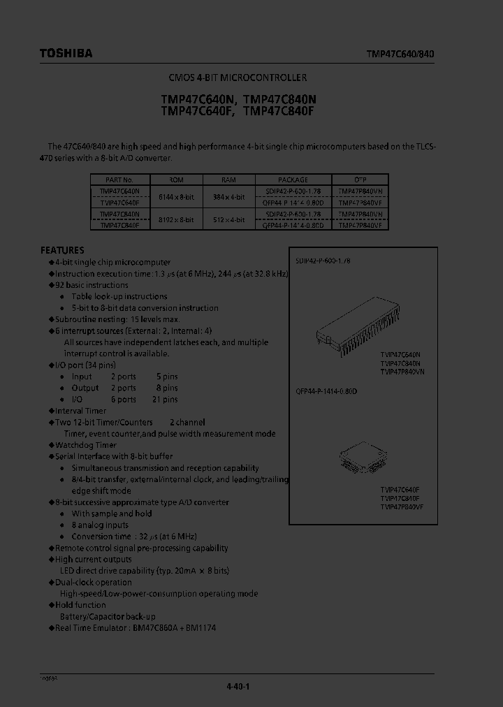 TMP47C640FTMP47C840F_316511.PDF Datasheet