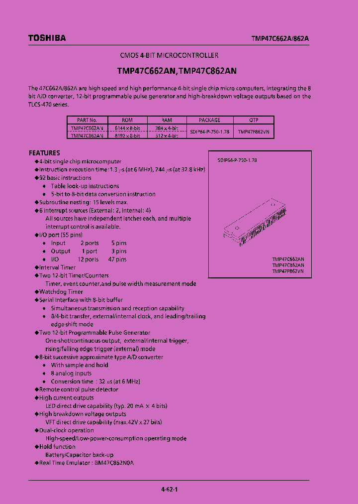 TMP47C662ANTMP47C862AN_327058.PDF Datasheet