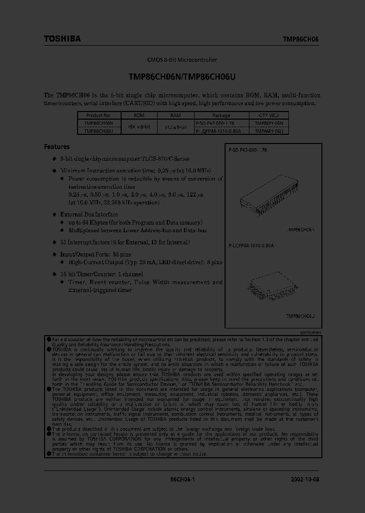 TMP86CH06U_357474.PDF Datasheet