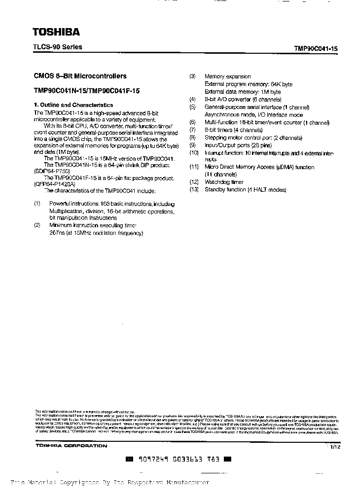 TMP90C041N-15NBSP_309787.PDF Datasheet