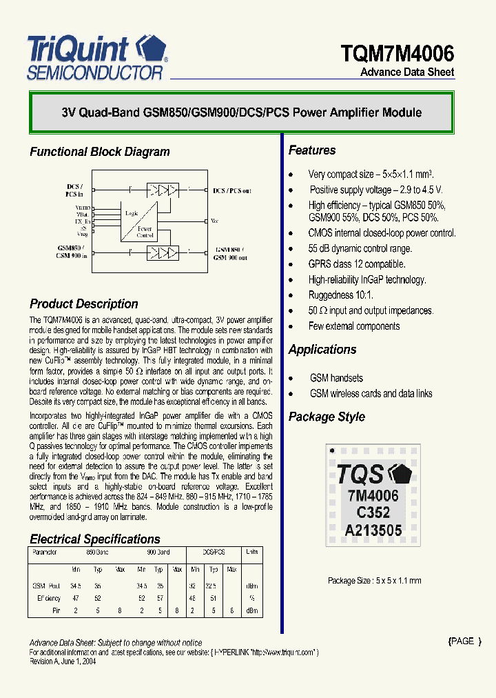 TQM7M4006_316652.PDF Datasheet