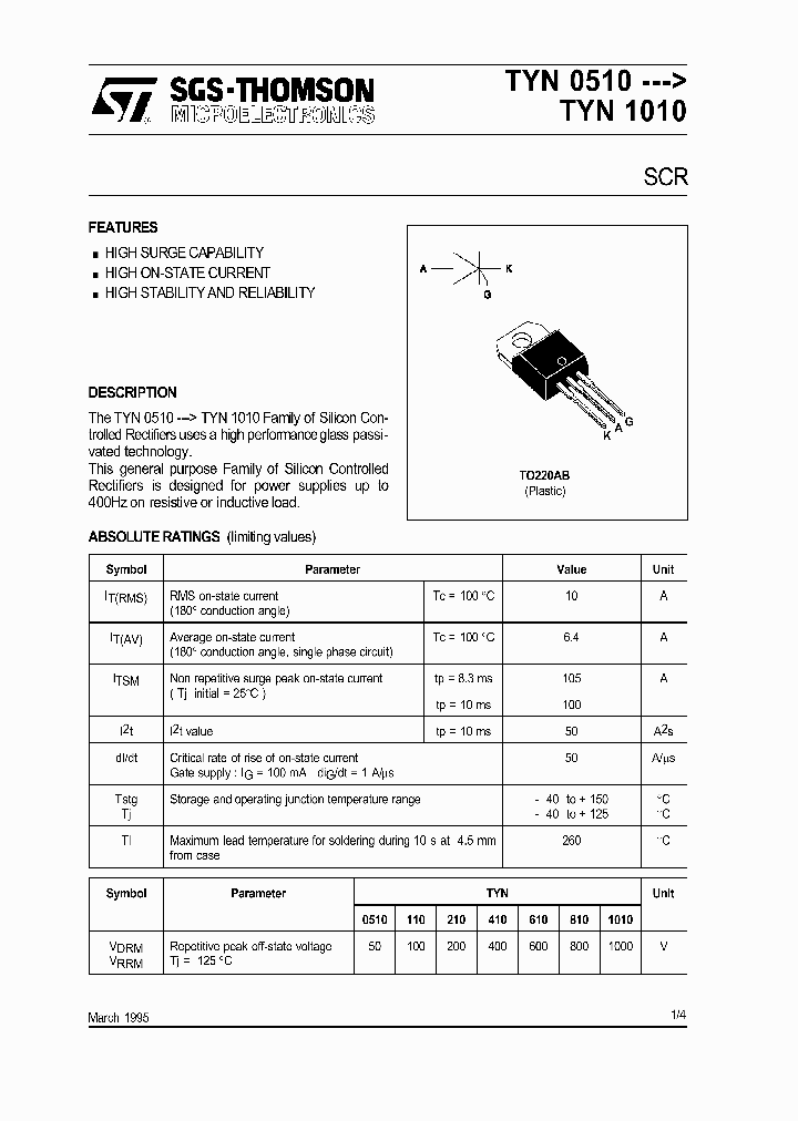 TYN0510---TYN1010_342480.PDF Datasheet