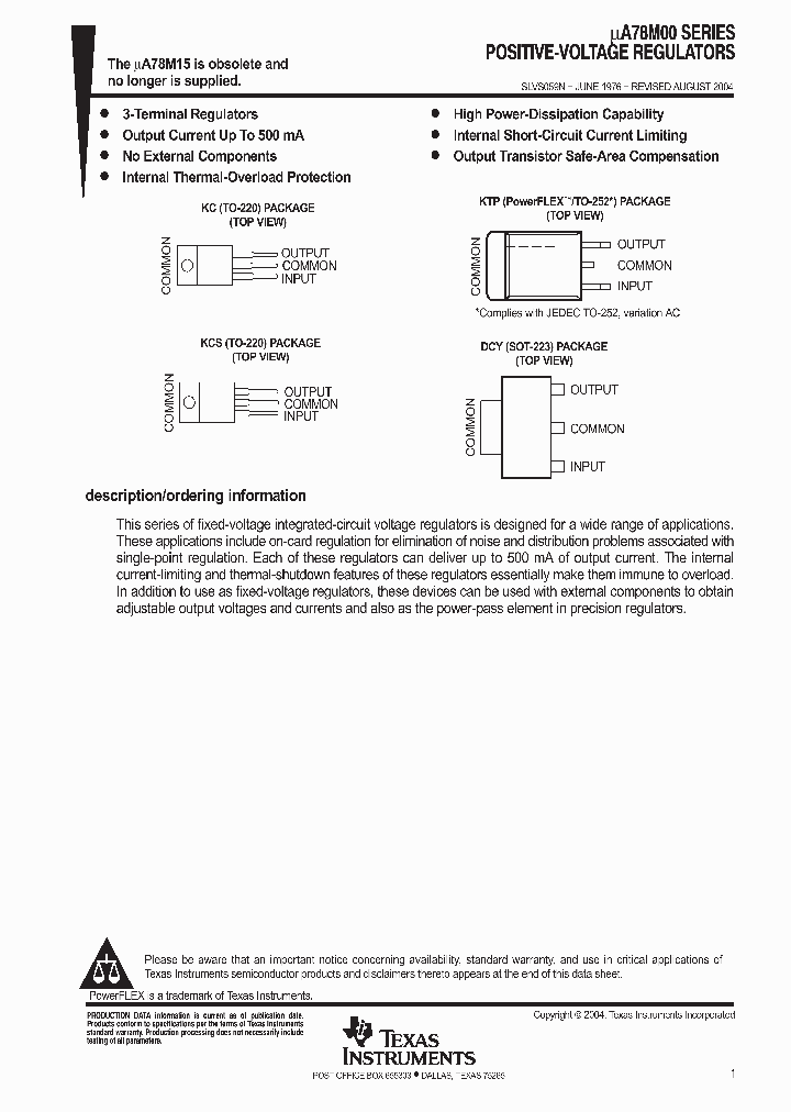 UA78M05CDC_318763.PDF Datasheet