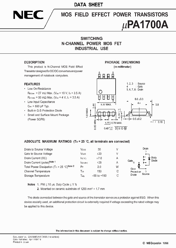 UPA1700A_236427.PDF Datasheet