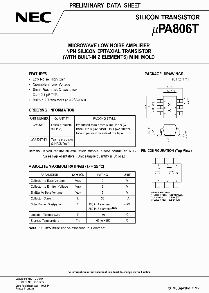 UPA806T_355602.PDF Datasheet